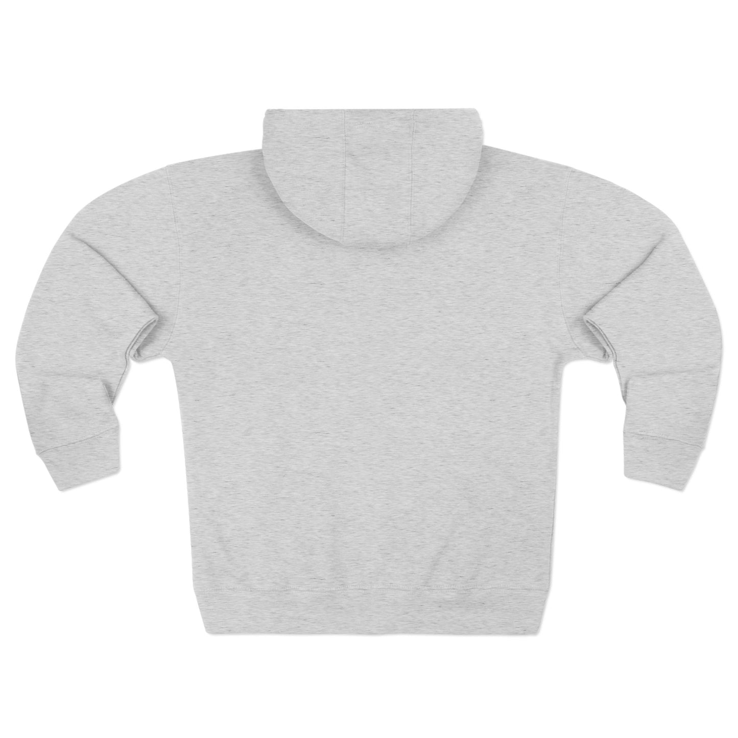 Back of gray hoodie on a white background
