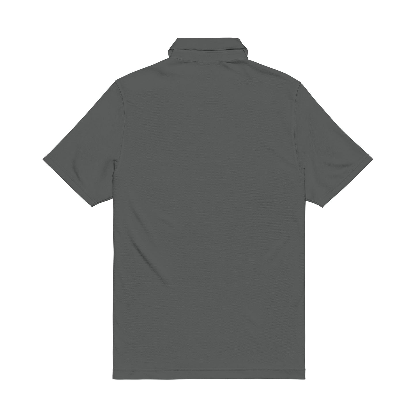 Back of gray polo shirt on a white background