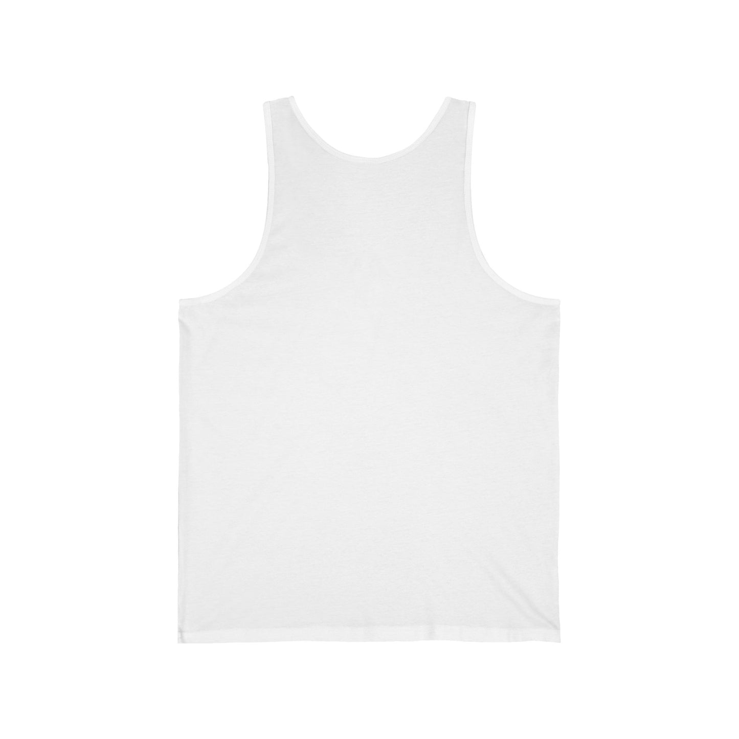 Back of white tank top on a white background