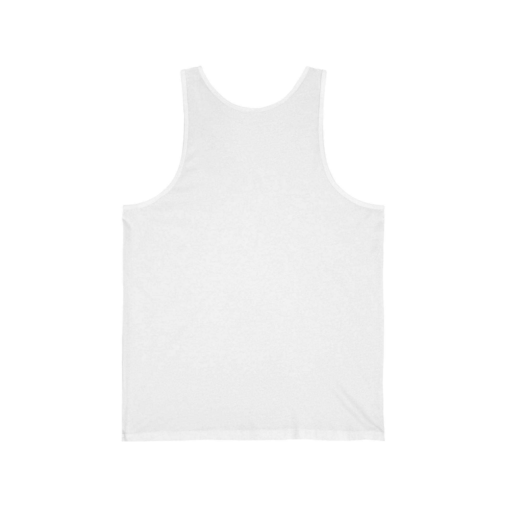 Back of white tank top on a white background