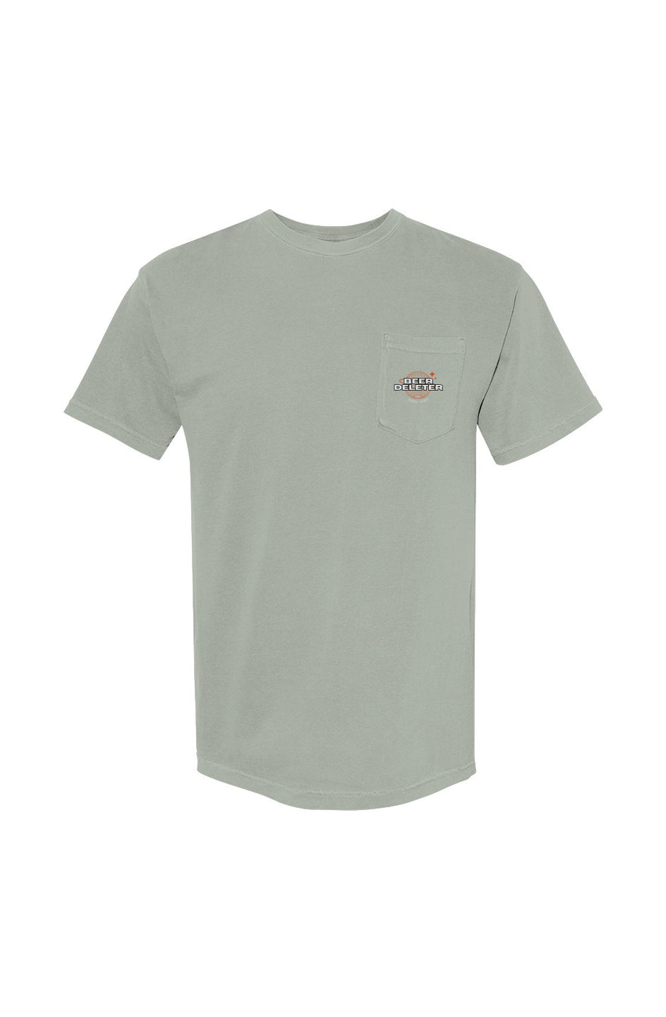 Light green t-shirt with a small logo on the chest against a white background