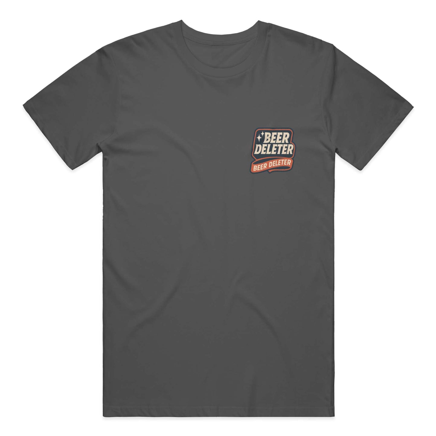 Dark Gray t-shirt with 'Beer Deleter' logo on a white background