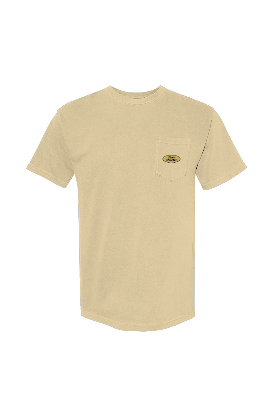 Banana t-shirt with a small logo on chest on a white background