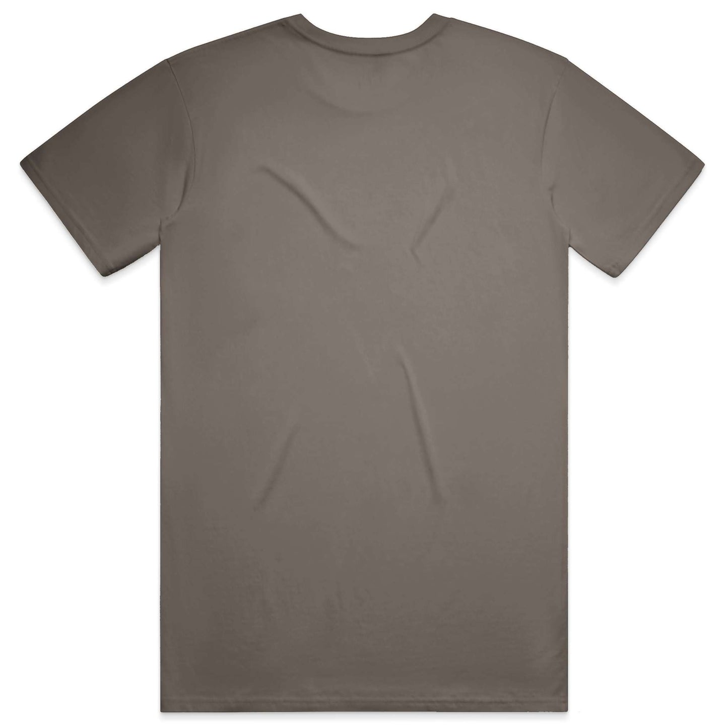 Plain dark gray t-shirt on a white background