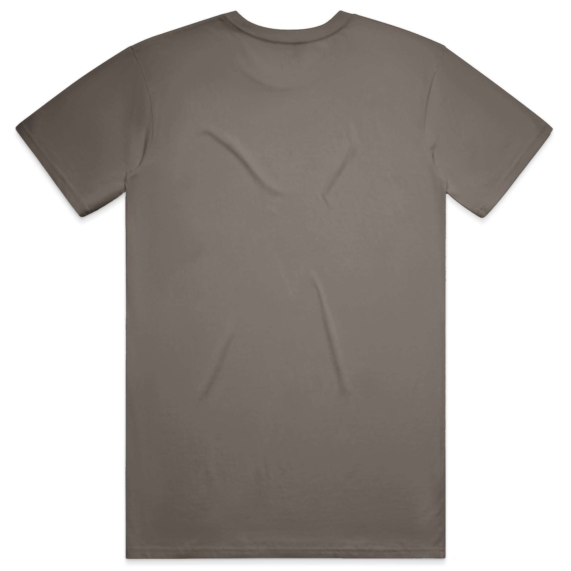 Plain dark gray t-shirt on a white background